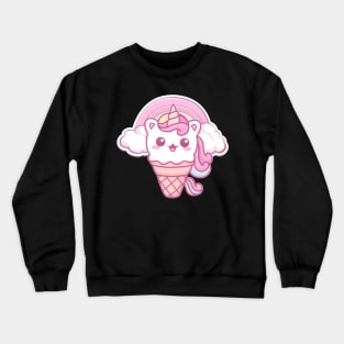 Cute loving Caticorn Meowtical Unicorn girl Crewneck Sweatshirt